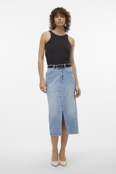 Vero Moda vmveri hr calf denim skirt ga mix n